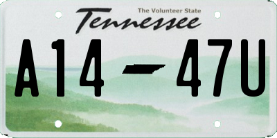 TN license plate A1447U