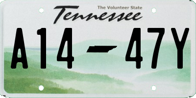 TN license plate A1447Y