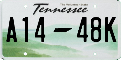TN license plate A1448K