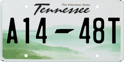 TN license plate A1448T