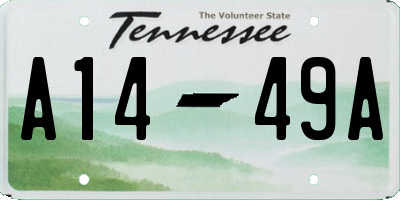 TN license plate A1449A