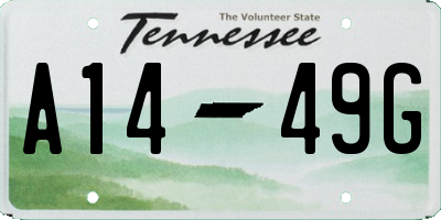TN license plate A1449G
