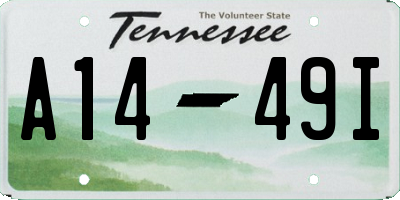 TN license plate A1449I