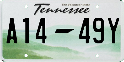 TN license plate A1449Y
