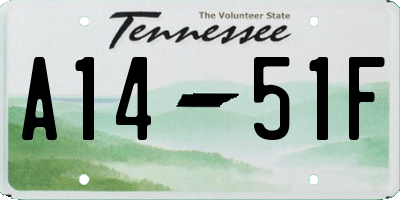 TN license plate A1451F