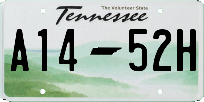 TN license plate A1452H