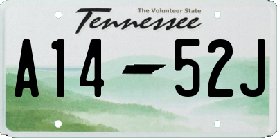 TN license plate A1452J