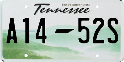 TN license plate A1452S