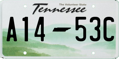 TN license plate A1453C