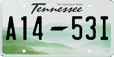 TN license plate A1453I