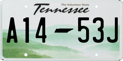 TN license plate A1453J