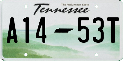 TN license plate A1453T