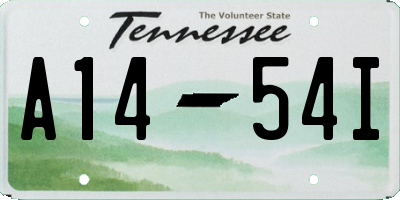 TN license plate A1454I