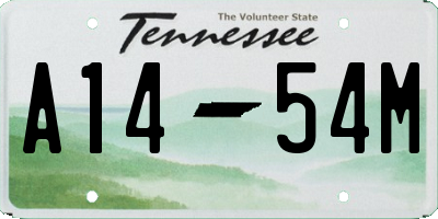 TN license plate A1454M