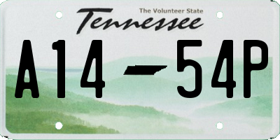 TN license plate A1454P