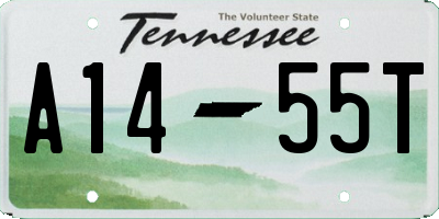 TN license plate A1455T