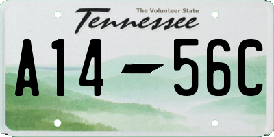 TN license plate A1456C