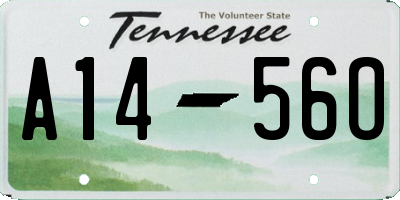 TN license plate A1456O