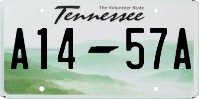 TN license plate A1457A
