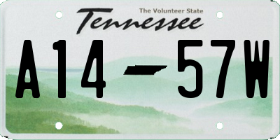 TN license plate A1457W