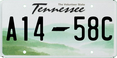 TN license plate A1458C