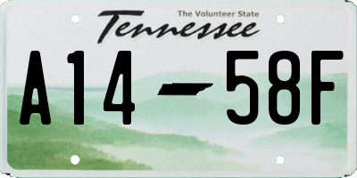 TN license plate A1458F