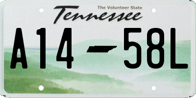 TN license plate A1458L