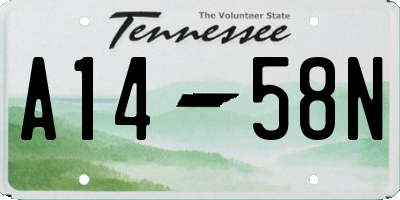 TN license plate A1458N