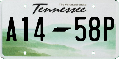 TN license plate A1458P