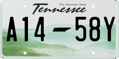 TN license plate A1458Y