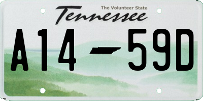 TN license plate A1459D
