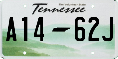 TN license plate A1462J