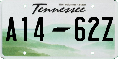 TN license plate A1462Z