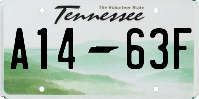 TN license plate A1463F