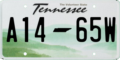 TN license plate A1465W