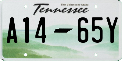 TN license plate A1465Y