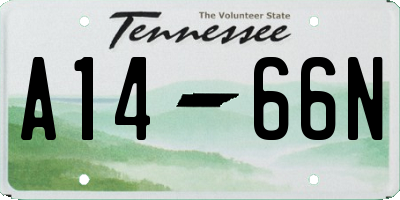 TN license plate A1466N