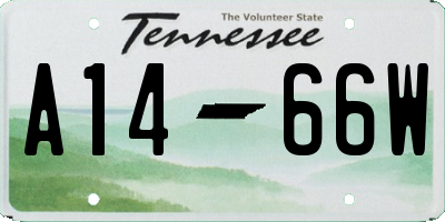 TN license plate A1466W