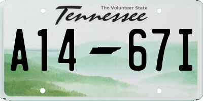 TN license plate A1467I