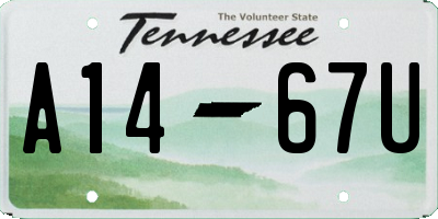 TN license plate A1467U