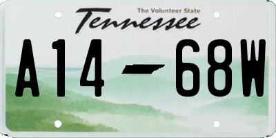 TN license plate A1468W