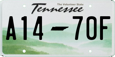 TN license plate A1470F