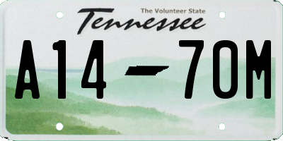 TN license plate A1470M