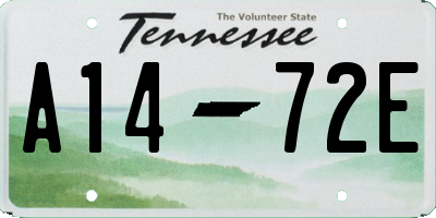 TN license plate A1472E