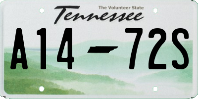 TN license plate A1472S