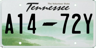 TN license plate A1472Y