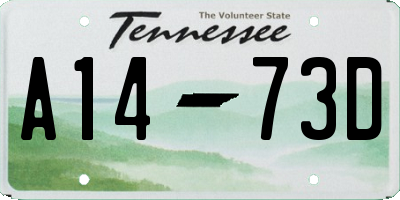 TN license plate A1473D