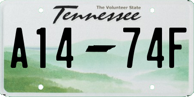 TN license plate A1474F