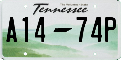 TN license plate A1474P