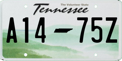 TN license plate A1475Z